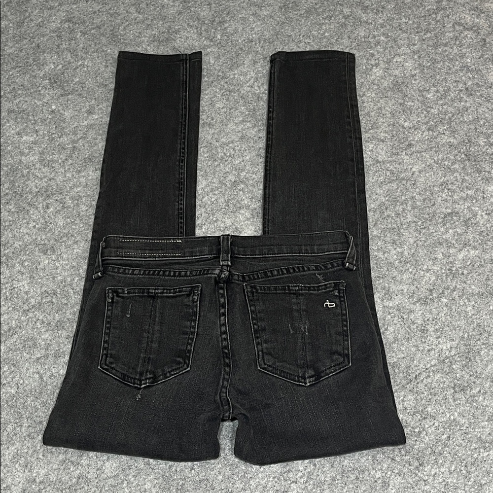 Rag & Bone Women's Distressed Black Skinny Jeans - Picture 6 of 8